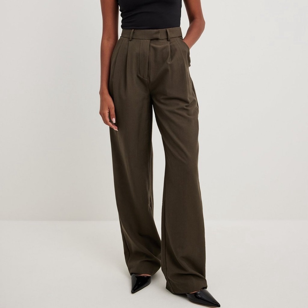NWT|- High Waist Brown Suit Trousers By Na-Kd | Size: EU 38 🔥